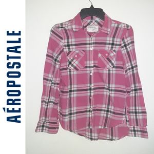 Aeropostále Pink & Black Flannel